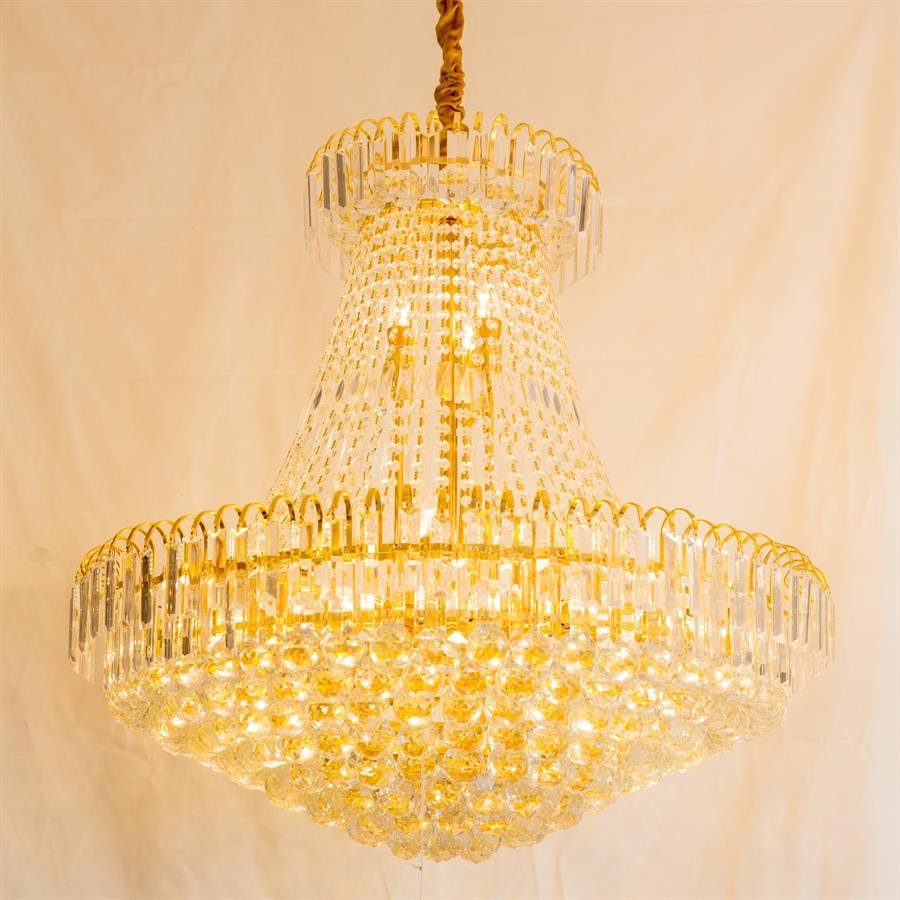 Classic Crystal Chandelier Ceiling Lamp with 24 Light (Gold) [P-9118/24]