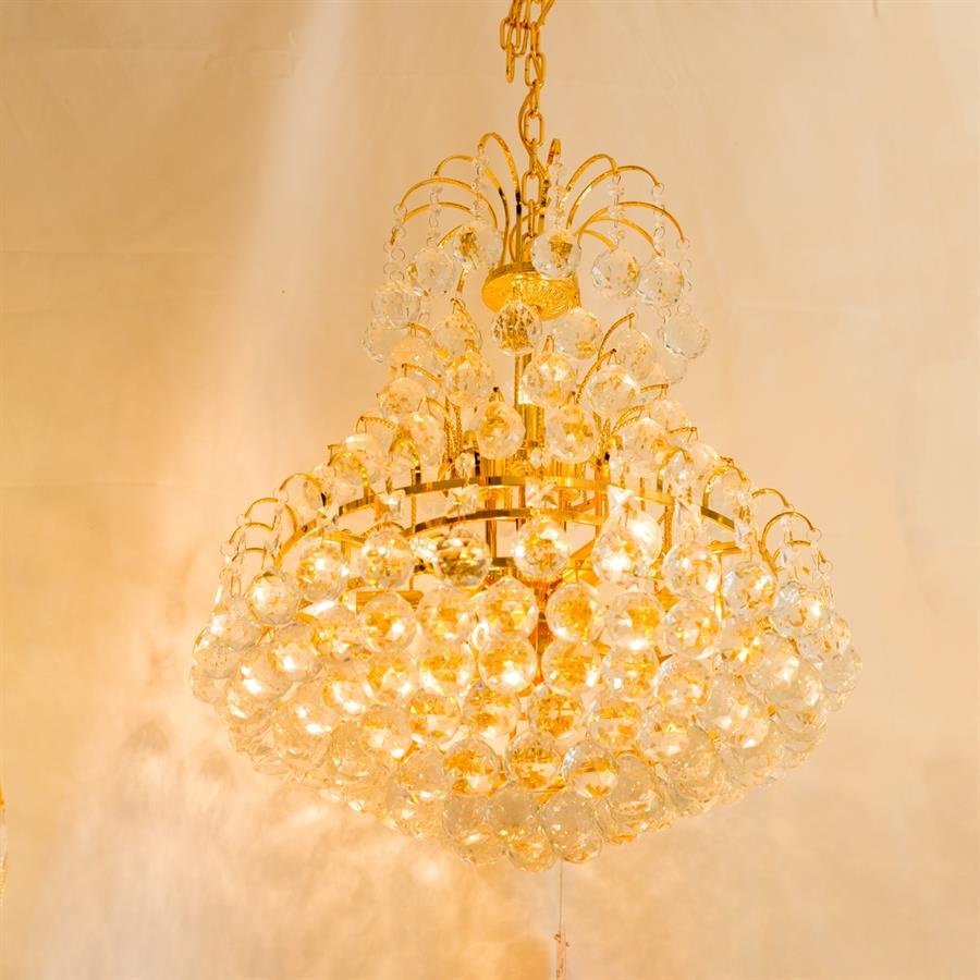 Classic Crystal Chandelier Ceiling Lamp with 12 Light (Gold) [P-6191/12]