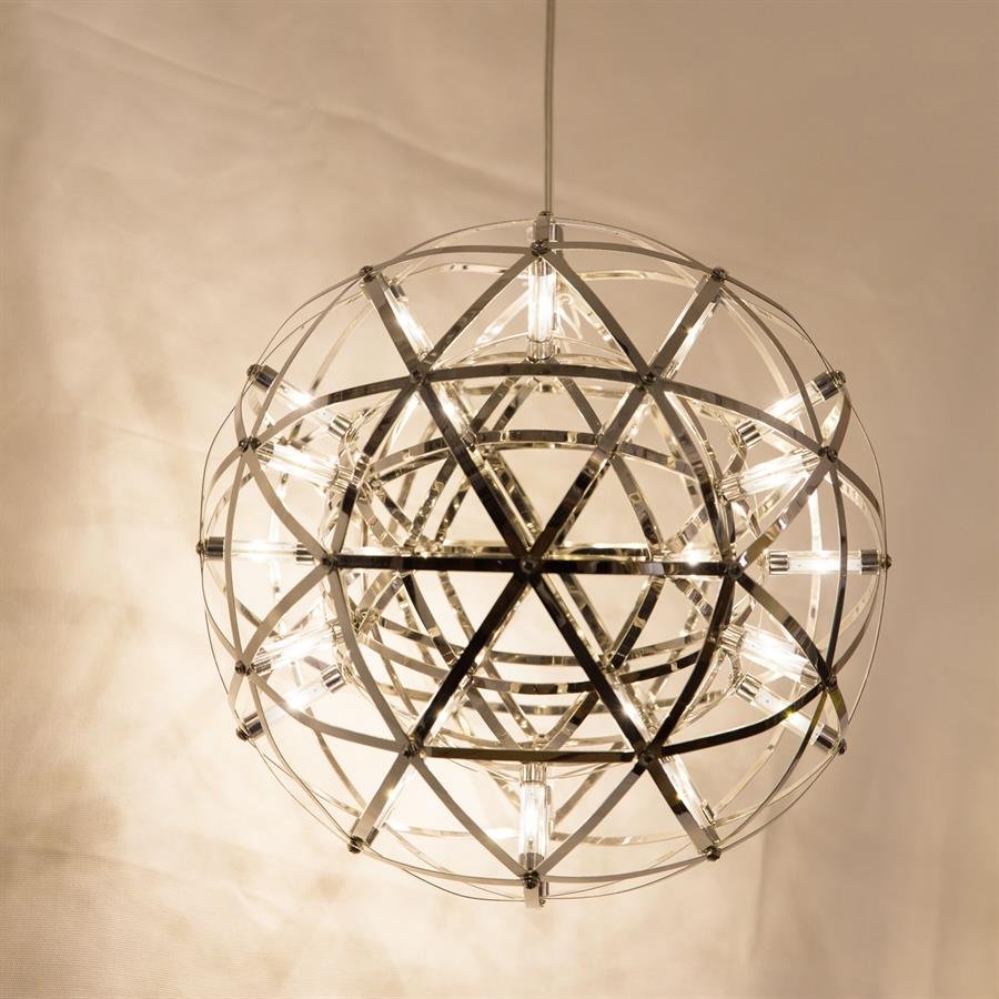 Modern Silver Netting Ceiling Lamp with 42 LED Lights (Silver) [P-2536/42/300]