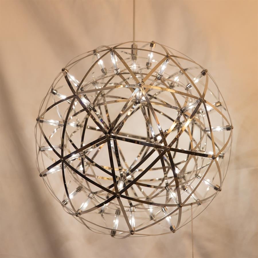 Modern Silver Netting Ceiling Lamp with 42 LED Lights (Silver) [P-2536/42/400]