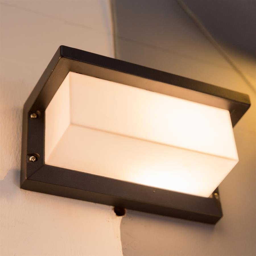 Weatherproof Garden LED Wall Lamp with Steel & Glass Structure (Black, White) [G-W59-3/LED/10W]