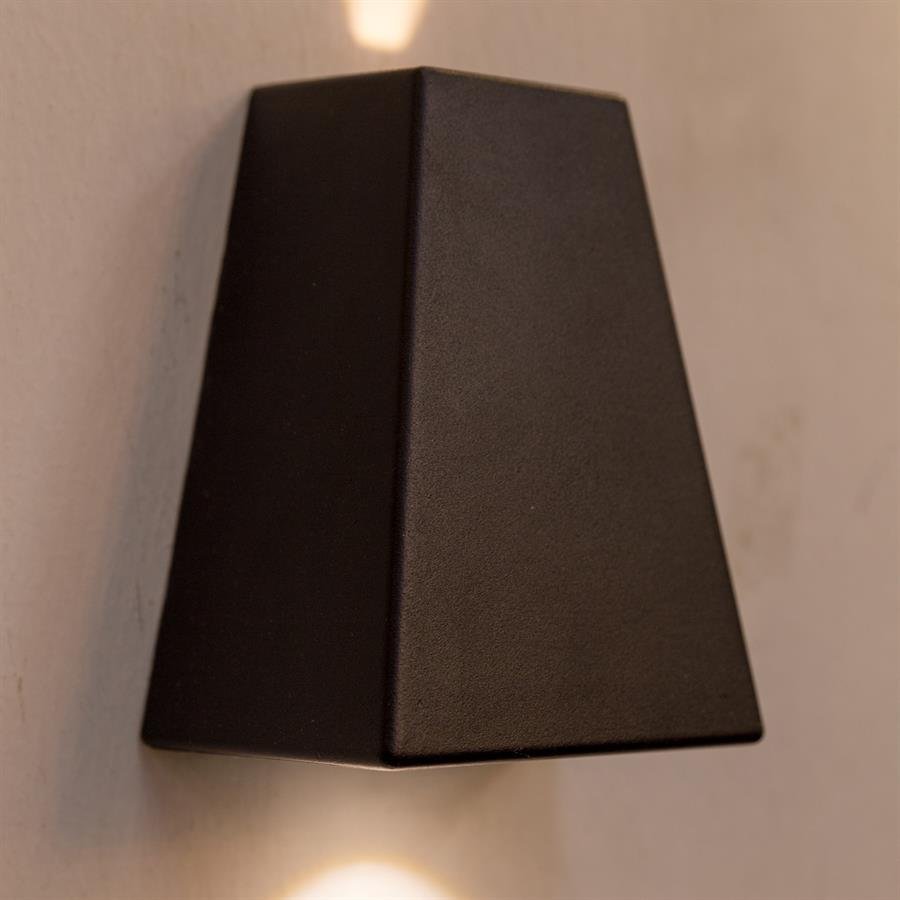 Weatherproof Garden Wall Lamp with Top Bottom Light and Steel Structure (Black) [G-W24251/3+5W]