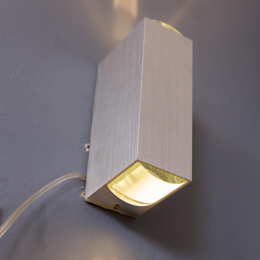 Garden Wall Lamp with Top Bottom Light and Steel Structure (Silver) [W-8835-2X3W]