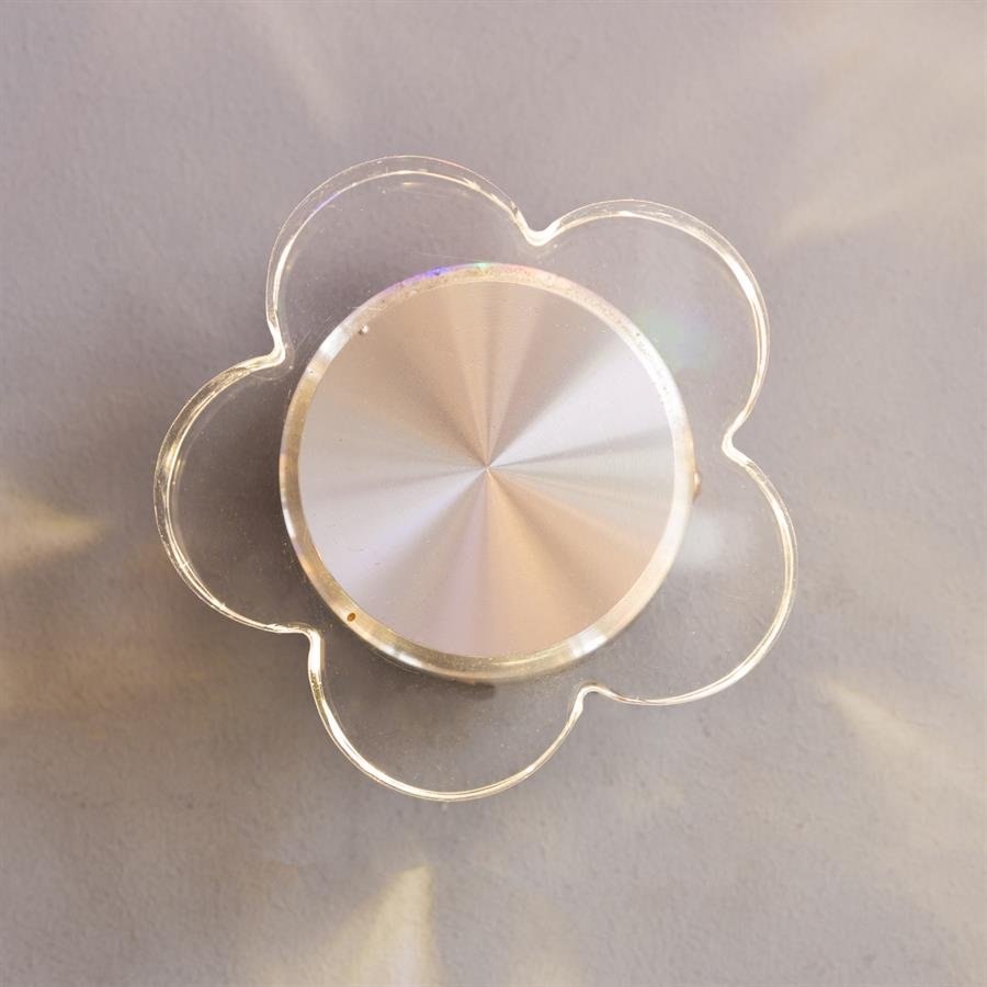 Wall Lamp with Flower Shape Glass and Steel Structure (Silver) [W-6604/5W/WW]