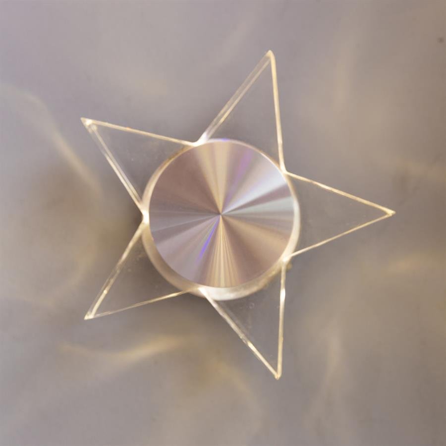 Wall Lamp with Star Shape Glass and Steel Structure (Silver) [W-6601/5W/WW]