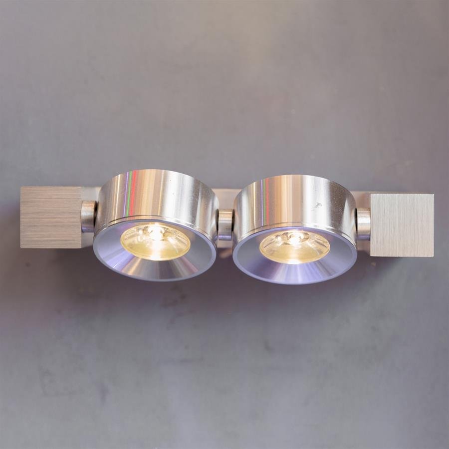 Wall Lamp with Dual Vertical Adjustable Light and Steel Structure (Silver) [W-8958/2X3W]