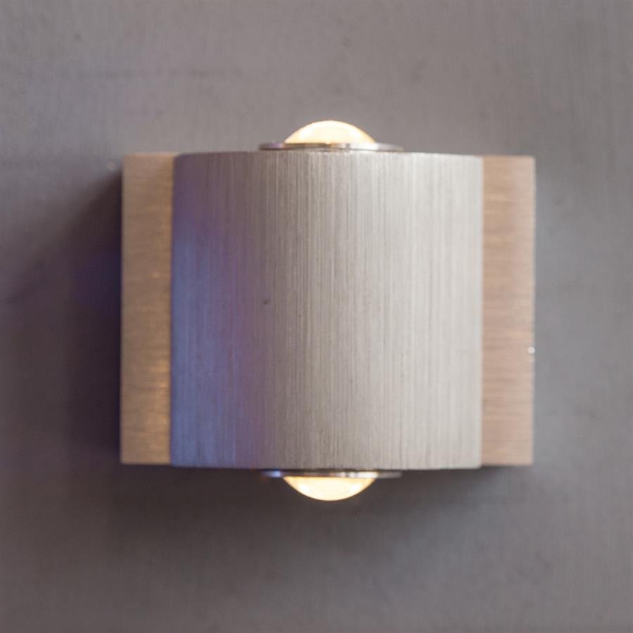Wall Lamp with Top and Bottom Light and Steel Structure (Silver) [W-8932/2X3W]