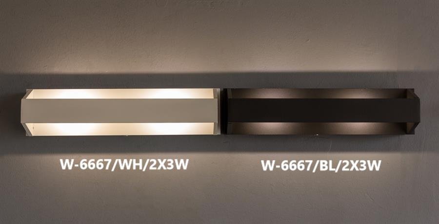 Wall Lamp with Dual Top and Down Light and Steel Structure (Black) [W-6667/BL/2X3W]