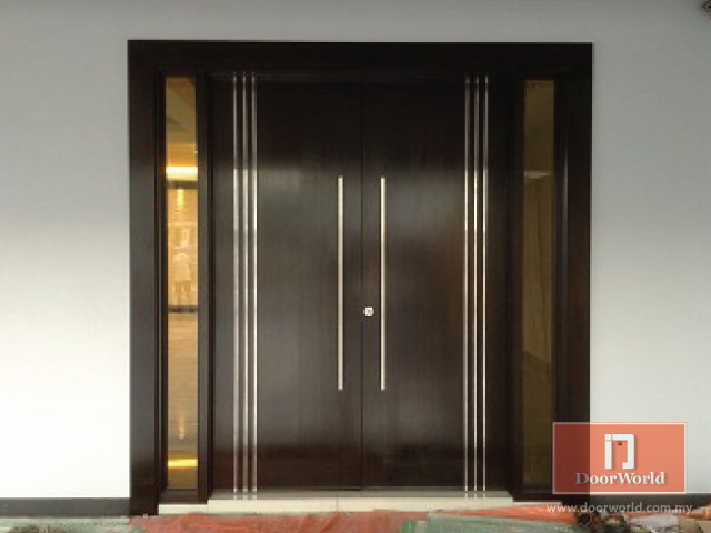 FD-08 Nyatoh/KSK wooden solid door with fix panel
