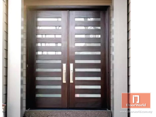 FD-09 Nyatoh/ KSK wooden solid glass door