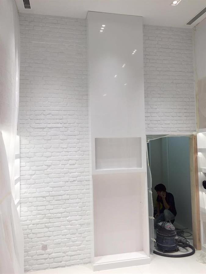 Pure White Vintage Brick Wall Panel