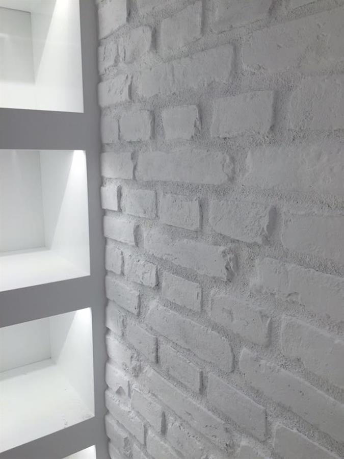 Pure White Vintage Brick Wall Panel