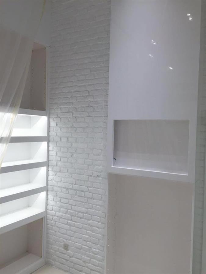 Pure White Vintage Brick Wall Panel