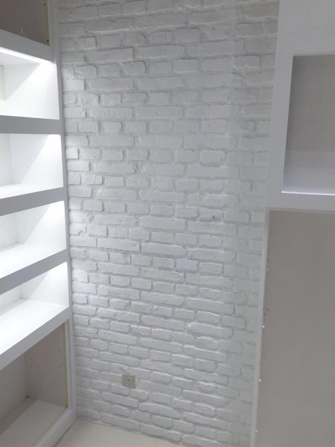 Pure White Vintage Brick Wall Panel