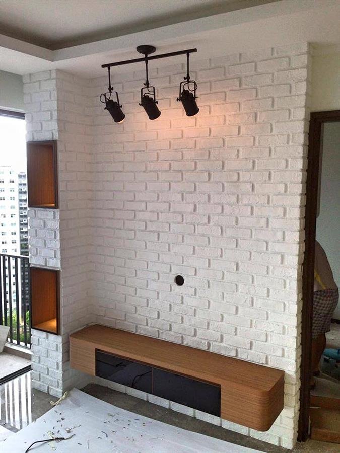 Pure White Village Brick Wall Panel
