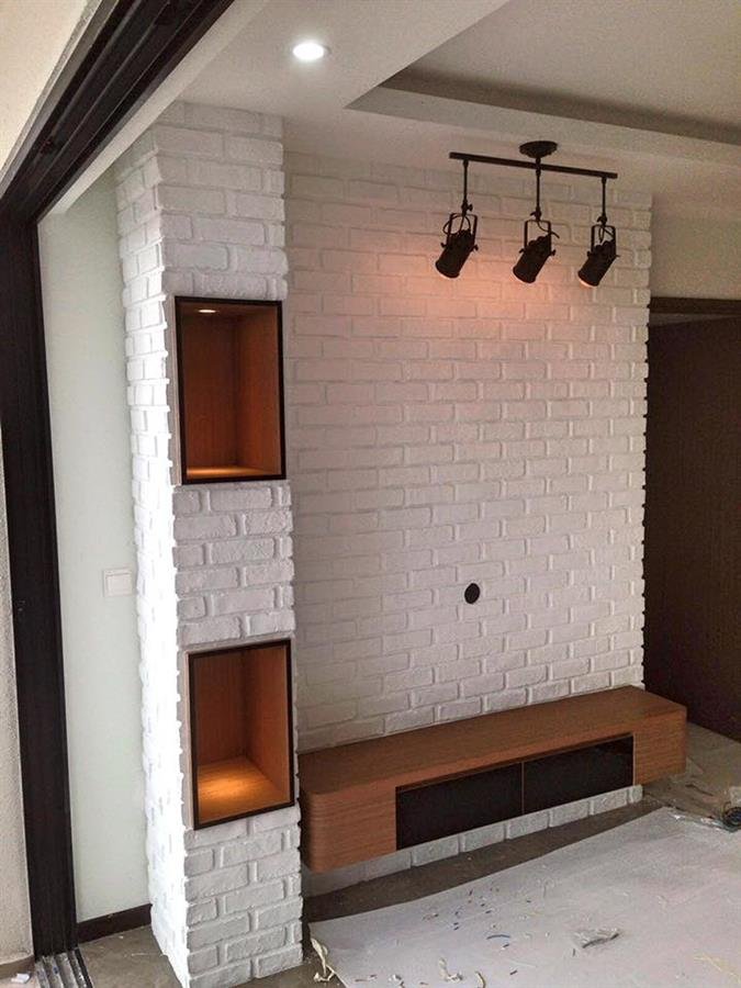Pure White Village Brick Wall Panel