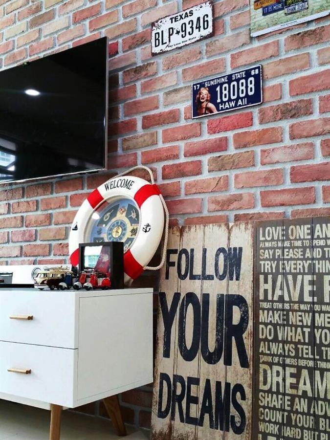 Multi Colour London Brick with White Grout Wall Panel