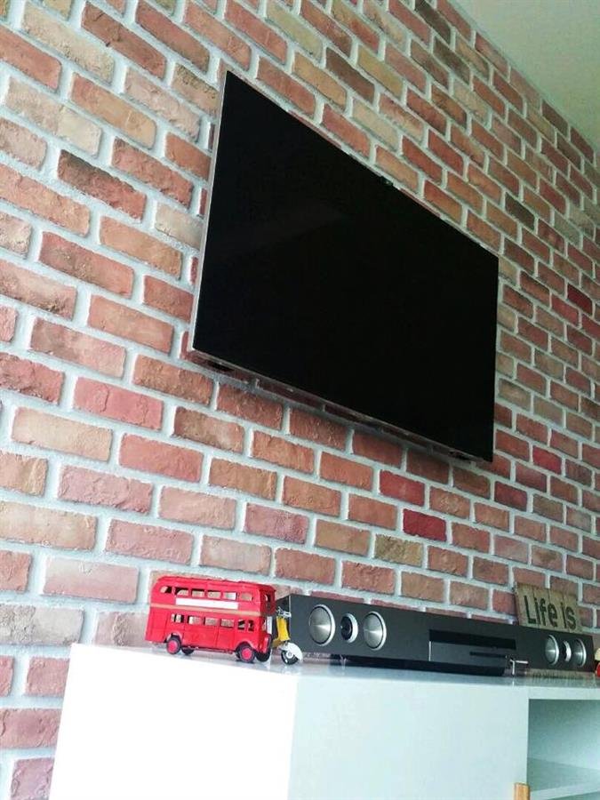 Multi Colour London Brick with White Grout Wall Panel