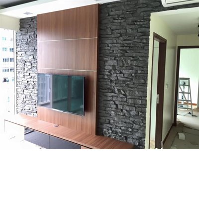 Silt Black Slate Stone Wall Panel