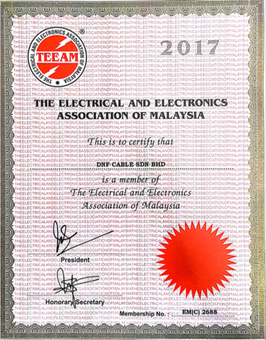 Member of Electrical and Electronics Association of Malaysia, EM(C) 2688