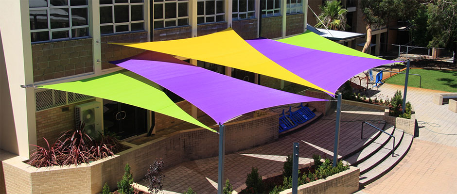 6 tips to incorporate a sunshade structure for outdoor space in garden colorful shades